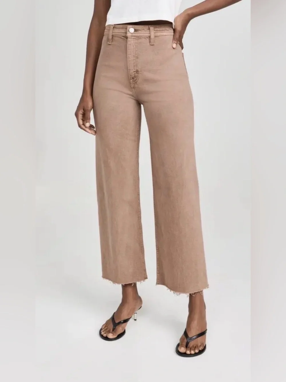 Pistola Penny Vrop High-Rise Wide Leg Jeans in Taupe
